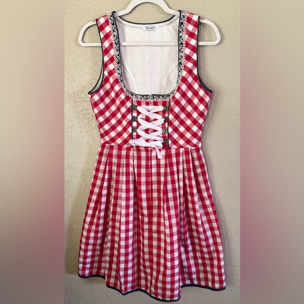 KOJOOIN Oktoberfest Wench Ladies Dirndl German Bavarian Beer Maid Dress S